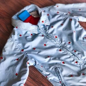 Retro Strawberry Windbreaker Raincoat